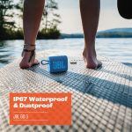 JBL Go 3 Eco Portable Speaker with Bluetooth, Built-in Battery, Waterproof and Dustproof Feature – Blue