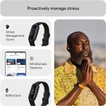 Fitbit Inspire 3 Health &-Fitness-Tracker with Stress Management, Workout Intensity, Sleep Tracking, 24/7 Heart Rate and more, Midnight Zen/Black One Size (S & L Bands Included)
