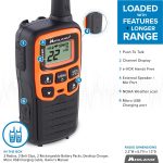 Midland- T51VP3 X-TALKER Spotting and Recovery Walkie-Talkie Long Range – FRS Two Way Radio for kids Caravanning with NOAA Weather Scan + Alert, 38 Privacy Codes – Black/Orange – 2 Pack