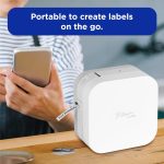 Brother P-Touch Cube Label Maker, Thermal, Inkless Printer for Home & Office, Portable Lightweight, Smartphone Bluetooth Wireless Compatible, Multiple Templates for iPhone & Android, PTP300BT, White