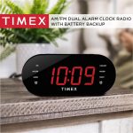 Timex T231G AM/FM Dual Alarm Clock Radio with 1.2-Inch Display and Line-In Jack (Gunmetal)