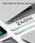 Anker USB C to USB C Cable (240W, 6ft), Bio-Braided Charger Cable, Fast Charge for iPhone 15/15 Pro, MacBook Pro 2020, iPad Pro 2020, iPad Air 4, Samsung Galaxy S23+/S23 Ultra (Natural Green)