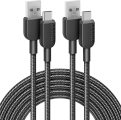 Anker USB C Cable, [2 Pack, 10ft] 310 USB A to USB C Charger Cable, USB 2.0 Nylon Charging Cord Fast Charging for Samsung Galaxy Note 10 Note 9/S10+ S10, LG V30 (Black)