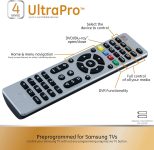 GE Universal Remote Control, Samsung TV Remote, Universal TV Remote for Roku TV, Vizio, LG, Sony, Sharp, Apple TV, TCL, Panasonic, Smart TVs, Streaming Players, Blu-ray, DVD, 4-Device, Silver, 33709
