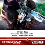 DS18 PRO-ZT6 6.5-Inch 2 Way Pro Audio Midrange Speakers with Built-in Bullet Tweeter 4-Ohms 450W Max 225W RMS Water Resistant – Black Metal Mesh Grill Included (1 Speaker)