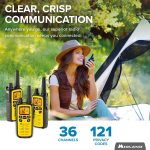 Midland 36 Channel FRS Two-Way Radio – Long Range Walkie Talkie, 121 Privacy Codes, NOAA Weather Scan + Alert (Yellow/Black, 3-Pack)
