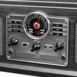 Victrola Nostalgic 6-in-1 Bluetooth Record Player & Multimedia Center with Built-in Speakers – 3-Speed Turntable, CD & Cassette Player, AM/FM Radio | Wireless Music Streaming | Grey | wood