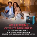 RCA – RPJ060 Portable Projector Home Theater Entertainment System, Long Lasting Battery – 2.5 Hours per Charge – Outdoor, Rechargeable, Speakers – Enjoy without any Cable on the go – Phone/Stick/PC
