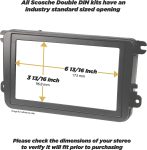 Scosche Double DIN Installation Kit for Select Chrysler/Dodge/Jeep 2007-14 – Compatible with Centric ICCR6BN Stereo