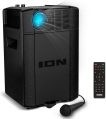 ION Portable Outdoor LED Projector with 30W Speakers, Bluetooth, Rechargeable Battery, Mic, USB and HDMI Connections