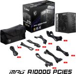 MSI MPG A1000G PCIE 5 & ATX 3.0 Gaming Power Supply – Full Modular – 80 Plus Gold Certified 1000W – 100% Japanese 105°C Capacitors – Compact Size – ATX PSU