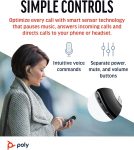 Poly Voyager Legend Wireless Headset (Plantronics) – Single-Ear via Bluetooth w/Noise-Canceling Mic – Voice Controls – Mute & Volume Buttons – Ergonomic Design -Connect to Mobile/Tablet -FFP