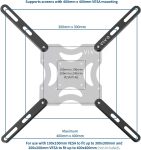 VIVO Steel VESA Extension Mount Adapter Brackets for Screens 32 to 55 inch LCD LED TV, Conversion Plate Kit for VESA up to 400x400mm, MOUNT-AD400B