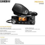 Uniden PRO505XL 40-Channel CB Radio. Pro-Series, Compact Design. Public Address (PA) Function. Instant Emergency Channel 9, External Speaker Jack, Large Easy to Read Display. – Black