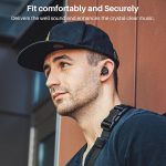 TOZO T18 Bluetooth 5.3 True Wireless Stereo Earbuds IPX8 Waterproof in Ear Headset Call Noise Reduction Headphones with Digital Display and Transparent Case Long Standby Earphones Black