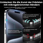 SOVARCATE iPhone 15 Pro Screen Protector 3 Pack [6.1 Inch] with 1 Pack Camera Lens Protector, Tempered Glass Film, HD Clear, 9H Hardness, No Bubbles, Case Friendly