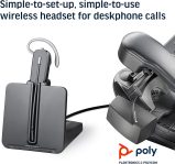 Plantronics – CS540 Wireless DECT Headset (Poly) – Single Ear (Mono) Convertible (3 wearing styles) – Connects to Desk Phone – Noise Canceling Microphone