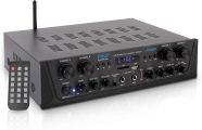 Pyle 500W Karaoke Wireless Bluetooth Amplifier – 4 Channel Stereo Audio Receiver with AUX IN, FM Radio, RCA Subwoofer Speaker OUT, USB, Microphone IN with Echo, 500W Peak Power into 4-8 OHMS – PTA44BT