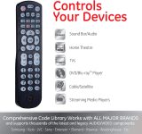 GE Universal Remote Control for Samsung, Vizio, LG, Sony, Sharp, Roku, Apple TV, TCL, Smart TV, Streaming Media Player, Blu-Ray Player, DVD Player, Easy Programming, 4-Device, Black, 40081