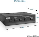 Pyle Home 4-Zone Channel Speaker Switch Selector-Premium New & Improved Switch Box Hub, Distribution Box for Multi-Channel High Powered Stereo Amp A/B/C/D Switches, 4 Pairs Of Speakers, Black – PSS4