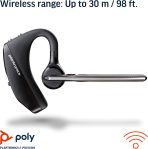 Plantronics – Voyager 5200 UC (Poly) – Bluetooth Single-Ear (Monaural) Headset – USB-A Compatible to connect to your PC and/or Mac – Works with Teams, Zoom & more – Noise Canceling