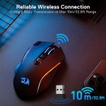 Redragon M810 Pro Wireless Gaming Mouse, 10000 DPI Wired/Wireless Gamer Mouse w/Rapid Fire Key, 8 Macro Buttons, 45-Hour Durable Power Capacity and RGB Backlit for PC/Mac/Laptop