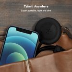 Belkin 7.5W Magnetic Portable Wireless Charger Pad – 6.6ft Cable – MagSafe Compatible – Power Supply Included – Black