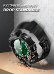 SUPCASE Unicorn Beetle Pro Series Case for Galaxy Watch 6 Classic 47mm 2023 Release, [2 Pack Screen Protector] Rugged Protective Case with Strap Bands (Black)