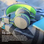 JLab Audio Neon Folding On-Ear, Wireless Headphones, 13 Hour Bluetooth Playtime, Noise Isolation, 40mm Neodymium Drivers, C3 Sound (Crystal Clear Clarity), Graphite/Green