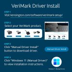 Kensington VeriMark USB Fingerprint Key Reader – Windows Hello, FIDO U2F, Anti-Spoofing (K67977WW),Black