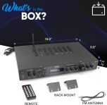 Pyle 5 Channel Rack Mount Bluetooth Receiver, Home Theater Amp, Speaker Amplifier, Bluetooth Wireless Streaming, MP3/USB/SD/AUX/FM Radio, 200 Watt, with Digital ID3 LCD Display – PDA7BU, Black