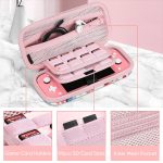 Fintie Carrying Case for Nintendo Switch Lite 2019, [Shockproof] Hard Shell Protective Cover Travel Bag w/15 Game Card & 2 Micro SD Card Slots for Switch Lite Console & Accessories, Raining Hearts