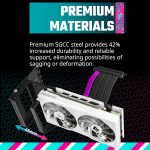 Cooler Master MasterAccessory Vertical GPU Card Holder Kit V3 Black, Premium Riser Cable PCI-E 4.0 x16-165mm, PCIe 3.0 Compatible, Adjustable Length for E-ATX|ATX|Micro ATX Case (MCA-U000R-KFVK03)