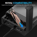 SABRENT USB Type-C Lay Flat Docking Station for M.2 PCIe NVMe + SATA 2.5′”/3.5″ SSD & HDD with Offline Clone Function [DS-UFNC]