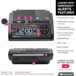 Midland – WR400 Weather Radio Deluxe – NOAA Emergency Alert Scanner – Home Use with Battery Backup – Local County Programming Over 80 Emergency Voice Flashing Alerts – Alarm Clock AM/FM Radio