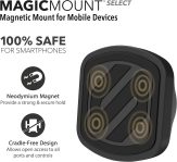 Scosche MMWSM-XCES0 MagicMount Select Magnetic Phone, GPS, or Tablet Suction Cup Car Cell Phone Holder, 360 Degree Adjustable Head, StickGrip Suction Cup Phone Car Mount, Black