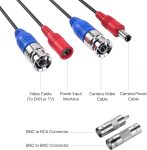 ZOSI 4 Pack 100ft (30 Meters) 2-in-1 Video Power Cable, BNC Extension Surveillance Camera Cables for Video Security Systems (Included 4X BNC Connectors and 4X RCA Adapters)