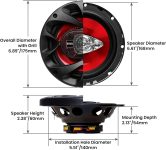 BOSS Audio Systems CH6530 Chaos Series 6.5 Inch Car Door Speakers – 300 Watts (Pair), 3 Way, Full Range, Tweeters, Coaxial, Sold in Pairs