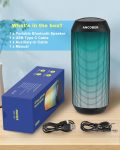 Bluetooth Speaker, Cool Portable Wireless Speaker, Stereo Sound with Multi Dazzling LED Light Modes, IPX4 Waterproof, BT5.3, TWS Surround Pairing, Electronics Gadgets for Party Camping Birthday Gifts