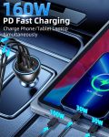 160W USB C Car Charger, Baseus Type C Car Charger, QC5.0 PD3.0 PPS 3 Ports Super Fast Charging Car Phone Charger Adapter for iPhone 15 14 13 Pro, Samsung S22 iPad MacBook Pro