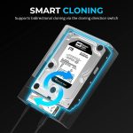 SABRENT USB Type-C Lay Flat Docking Station for M.2 PCIe NVMe + SATA 2.5′”/3.5″ SSD & HDD with Offline Clone Function [DS-UFNC]
