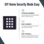 SABRE Fake Security Green Light Up, Low Sensor Turns On Keypad Night, Continuous Flashing Red LED Light, Weatherproof, Realistic Design, Black