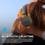 JLab Audio Neon Folding On-Ear, Wireless Headphones, 13 Hour Bluetooth Playtime, Noise Isolation, 40mm Neodymium Drivers, C3 Sound (Crystal Clear Clarity), Graphite/Green