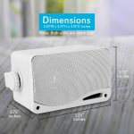 Pyle 3-Way Weatherproof Outdoor Speaker Set – 3.5 Inch 200W Pair of Marine Grade Mount Speakers – in a Heavy Duty ABS Enclosure Grill – Home, Boat, Poolside, Patio, Indoor Outdoor Use -PLMR24 (White)