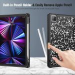Fintie SlimShell Case for iPad Pro 11-inch (4th / 3rd Generation) 2022/2021 – Soft Flexible TPU Stand Back Cover with Pencil Holder, Also Fit iPad Pro 11″ 2nd / 1st Gen, Composition Book