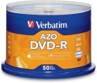 Verbatim DVD-R Blank Discs AZO Dye 4.7GB 16X Recordable Disc – 50 Pack Spindle,Silver