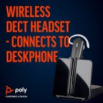 Plantronics – CS540 Wireless DECT Headset (Poly) – Single Ear (Mono) Convertible (3 wearing styles) – Connects to Desk Phone – Noise Canceling Microphone