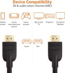 Amazon Basics HDMI Cable, 18Gbps High-Speed, 4K@60Hz, 2160p, Ethernet Ready, 10 Foot, Black