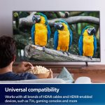 Philips 2 Device HDMI 2.1 Switch Splitter [8K@60Hz 4K@120Hz] Dolby Atmos, HD Dolby 7.1 Surround Sound, 48 Gbps Data Transfer, Switch Selector, Gaming, Smart TV, Firestick, PS5, PS4, xBox, SWV9173GR/37