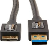 Amazon Basics Z25K USB 3.0 Cable, Type A-Male to Micro B, 6 Feet (1.8 Meters), Black
